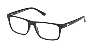 Black Plastic Rectangular Readers, 2.0 Strength