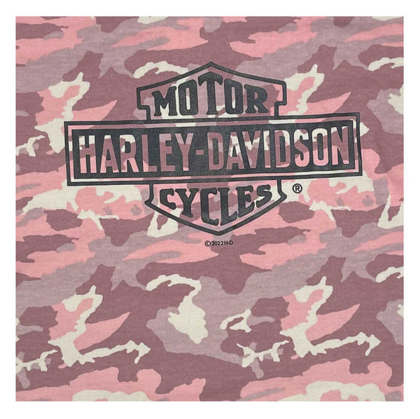 Girls Pink Camo Ringer T