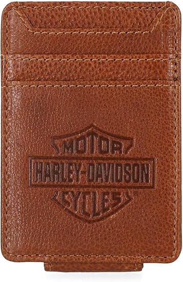 Men's Bar & Shield Front Pocket Leather Money Clip – Cognac