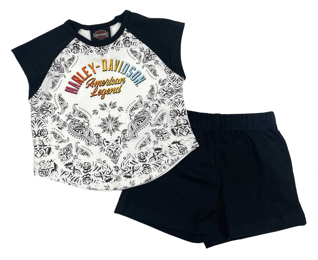 Girls' 2 Piece Knit Raglan Shirt & Shorts