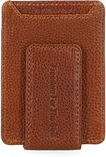 Men's Bar & Shield Front Pocket Leather Money Clip – Cognac