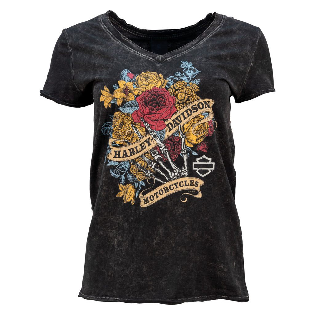 Women's Presentation Black Mineral Wash T