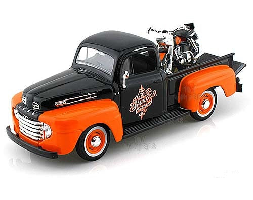 1958 FLH Duo Glide & 1948 Ford F1 P/UP Blk/Org