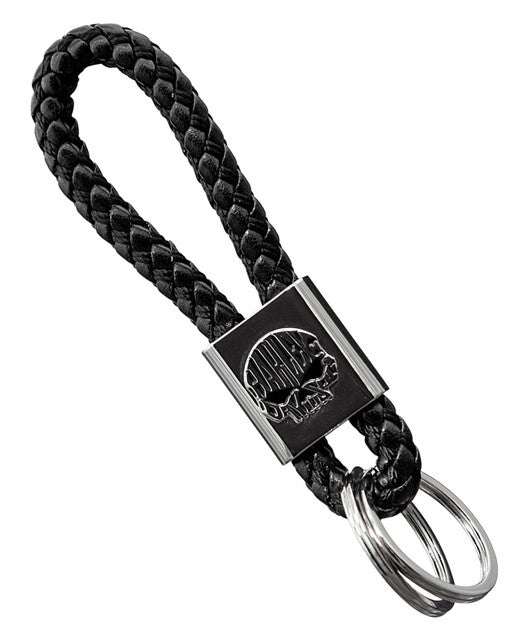 Willie G Skull Logo Vinyl Braided Strap Key Chain - Black