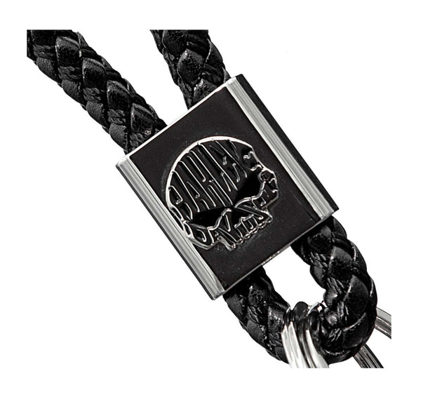 Willie G Skull Logo Vinyl Braided Strap Key Chain - Black