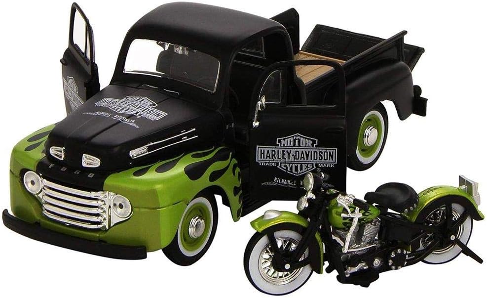 1:24 Scale 1948 Ford F-1 Pick-Up And 1948 Fl Panhead Bike Die-Cast Model