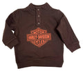 Boys' Bar & Shield Snap Placket Fleece Pullover Sweatshirt