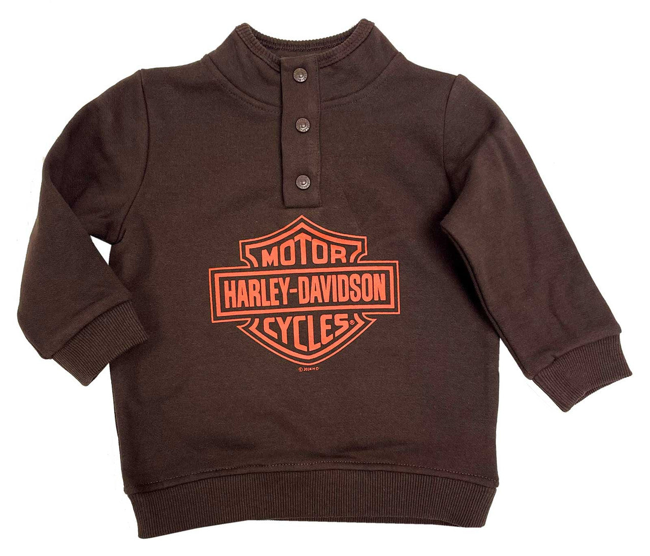 Boys' Bar & Shield Snap Placket Fleece Pullover Sweatshirt