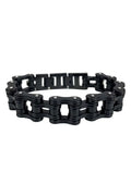 DOUBLE BIKE BLK STAINLESS STEEL BRACELET