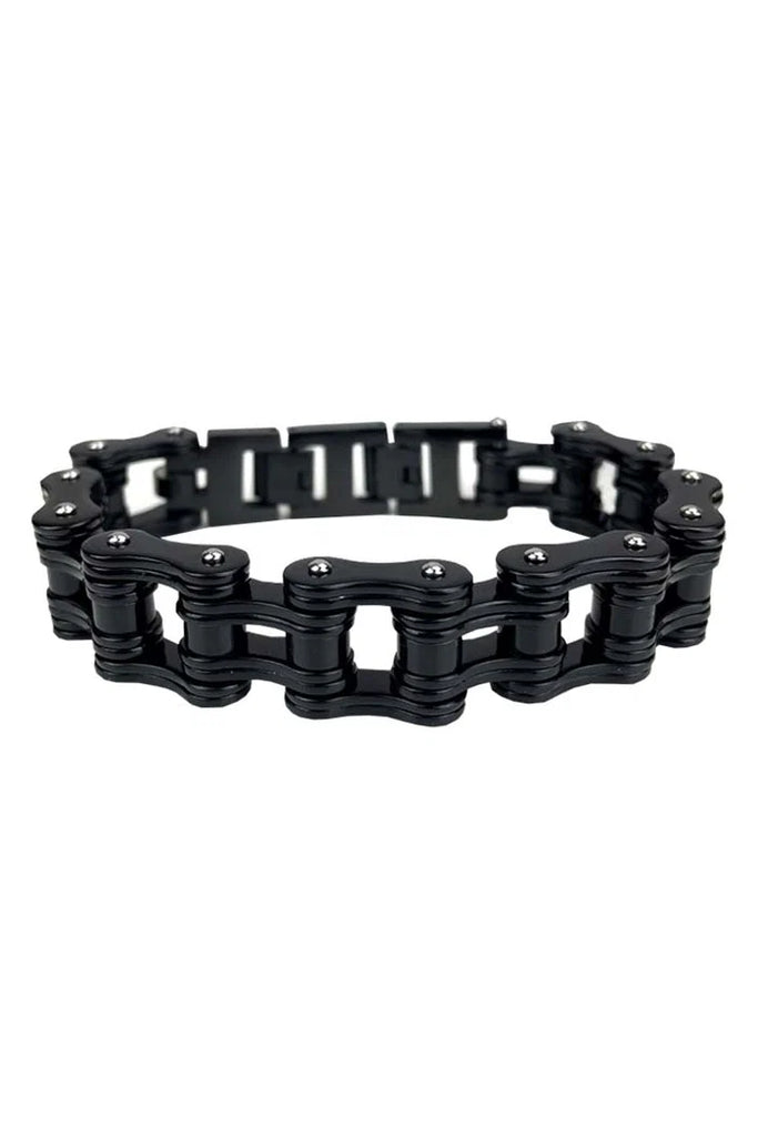 DOUBLE BIKE BLK STAINLESS STEEL BRACELET