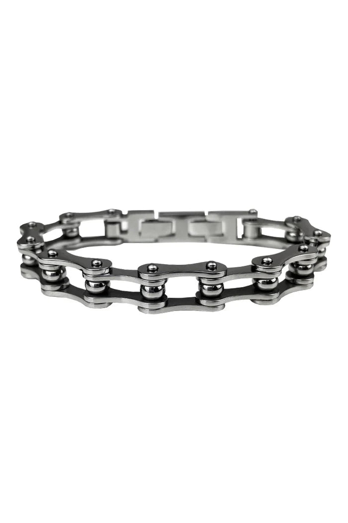 SINGLE CHAIN CHROME STAINLESS STEEL BRACELET