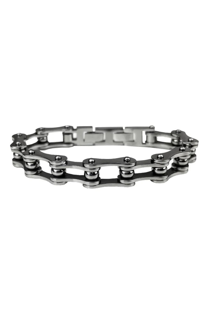 SINGLE CHAIN CHROME STAINLESS STEEL BRACELET