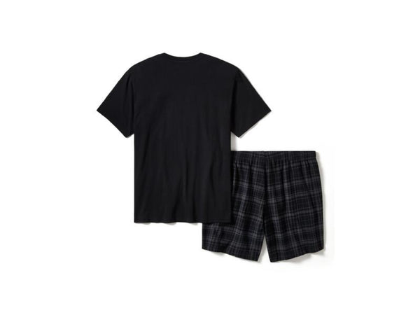 Men's Plaid Pajama Shorts Set
