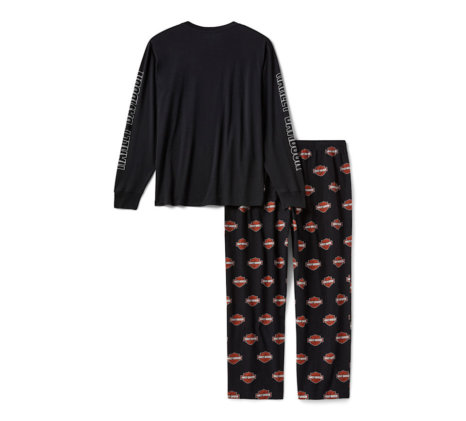 Men's Bar & Shield Long Sleeve Pajama Set