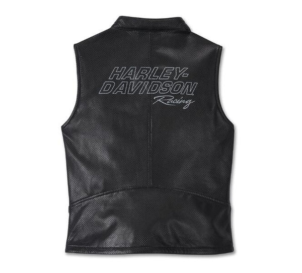 Women's Factory Perforated Leather Vest