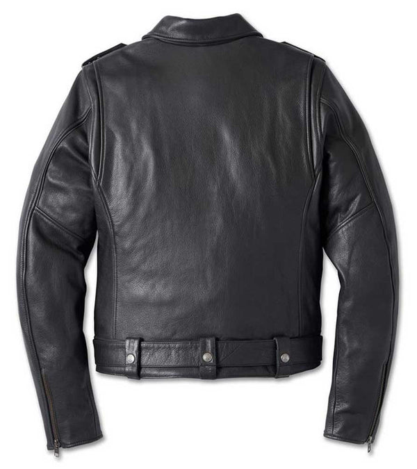 Women's 120th Cycle Queen Leather Biker Jacket, Black