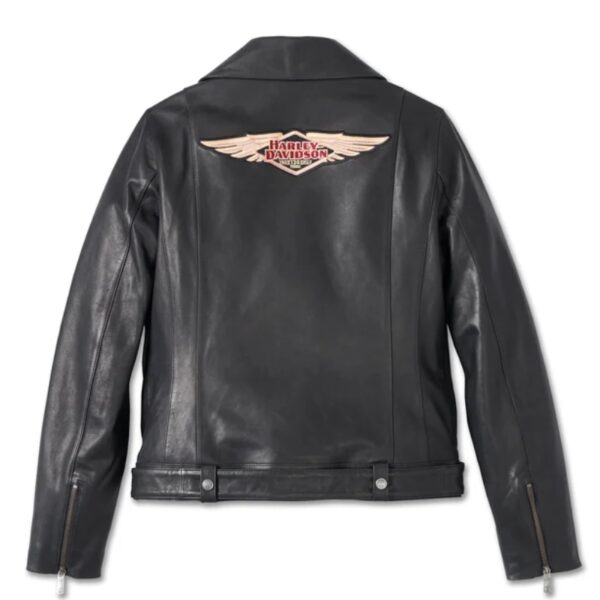 Women’s 120th Anniversary D-Pocket Biker Leather Jacket – Black
