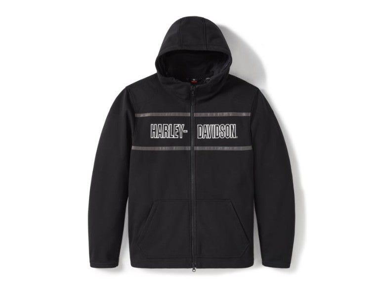 Men's H-D® Trenton Deflector 2.0 Hooded Riding Fleece - Harley Black