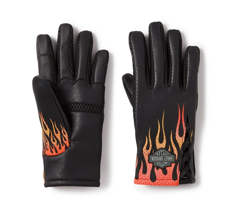 Women's Bar & Shield Blaze Perforated Leather Gloves