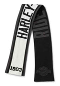SCARF-KNIT,BLACK/OFF WHITE