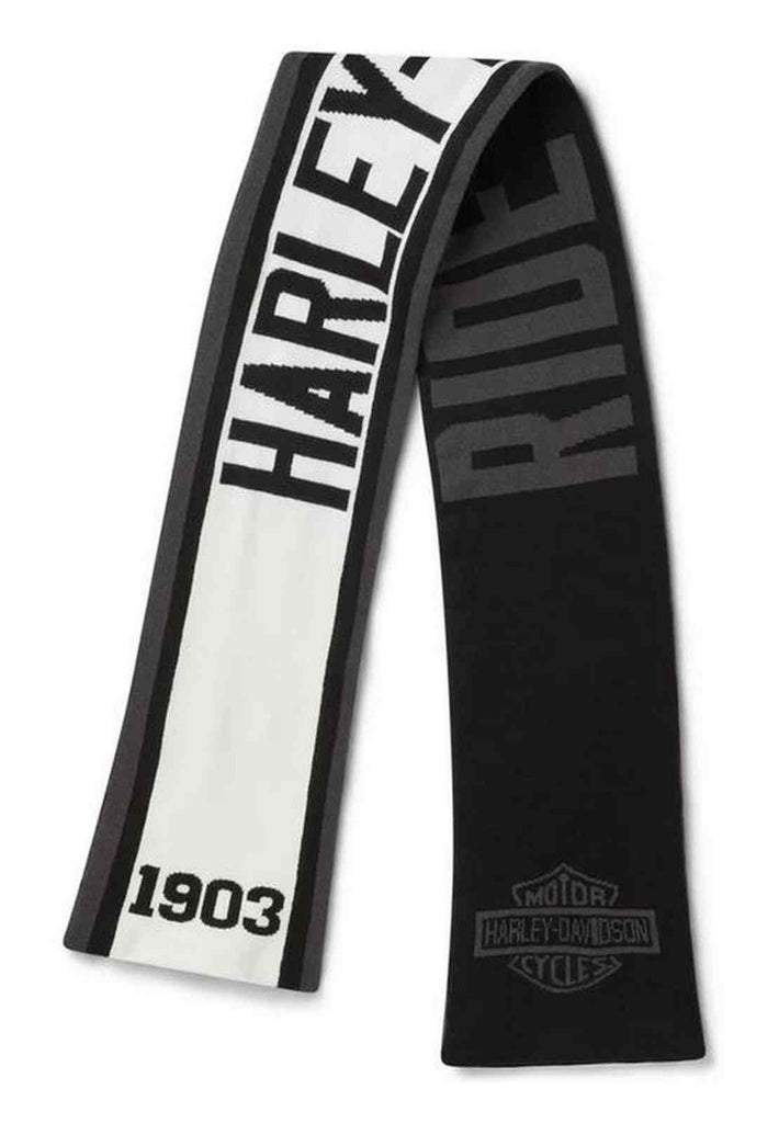 SCARF-KNIT,BLACK/OFF WHITE
