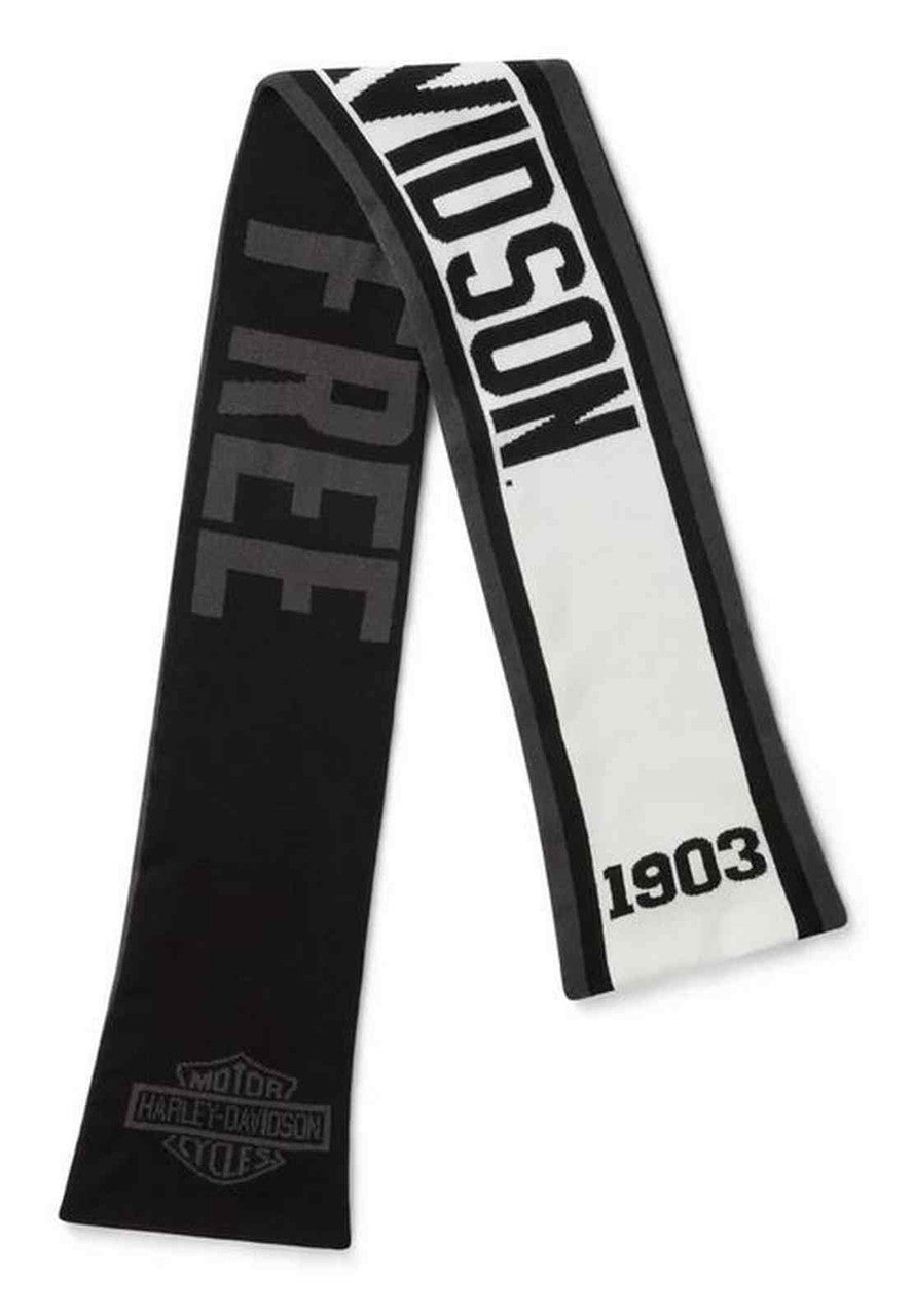 SCARF-KNIT,BLACK/OFF WHITE
