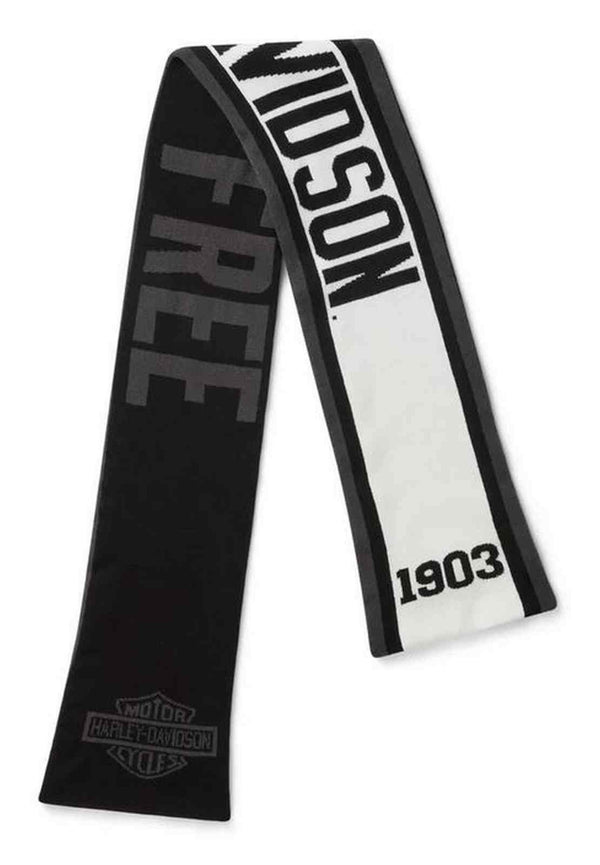 SCARF-KNIT,BLACK/OFF WHITE