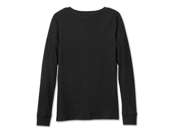 Women's Timeless Long Sleeve Henley- Black
