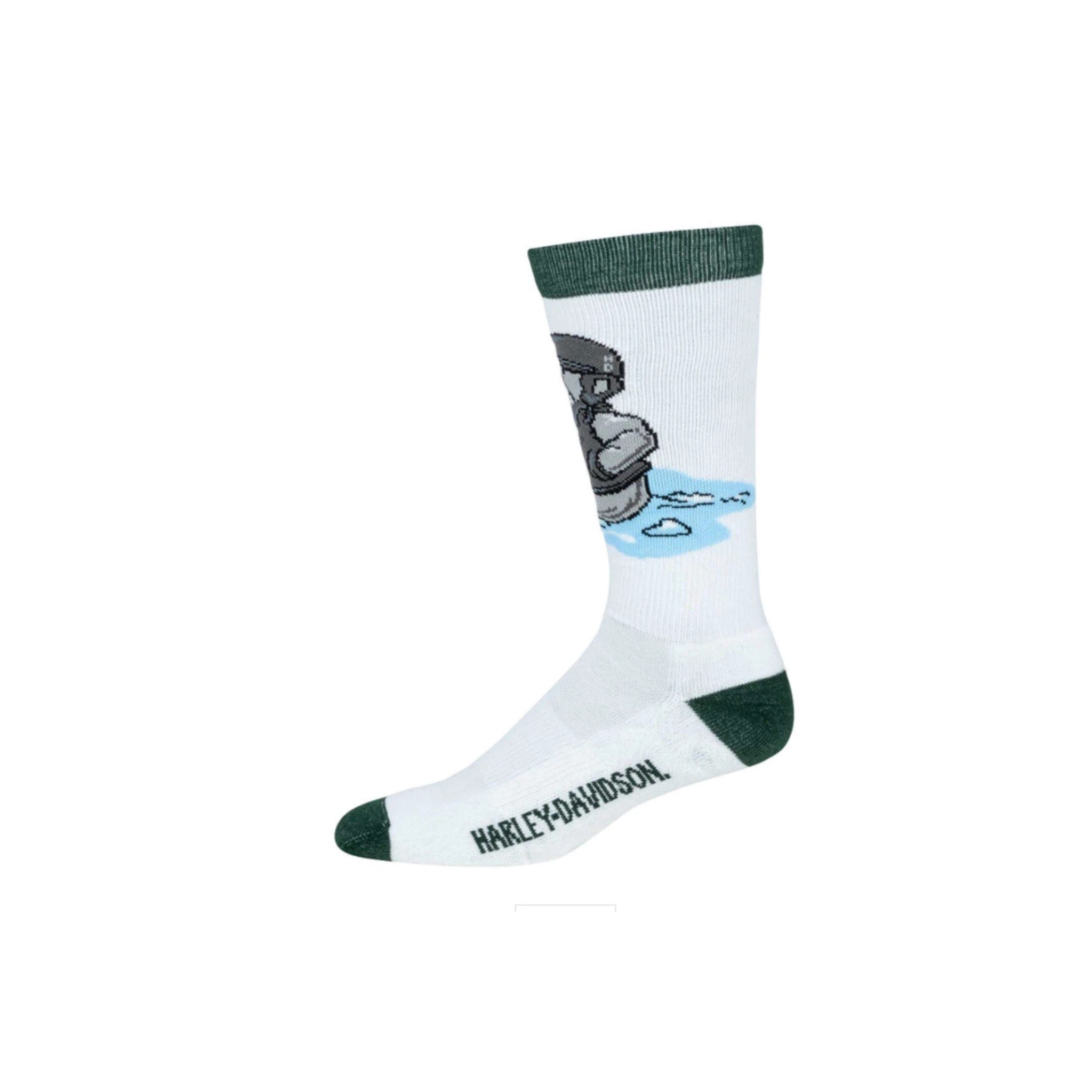 Men's Snowman Biker Moisture Wicking Riding Socks-1 Pair Pack