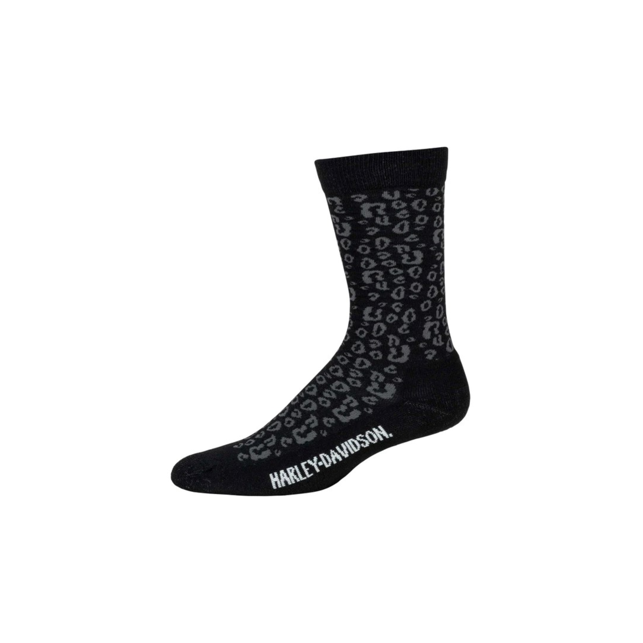 Women's 1 Pair Pack Cheetah Print Moisture Wicking Crew Riding Socks