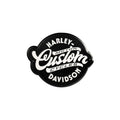 Embossed Custom Motorcycle Logo Metal Sign, Black & White