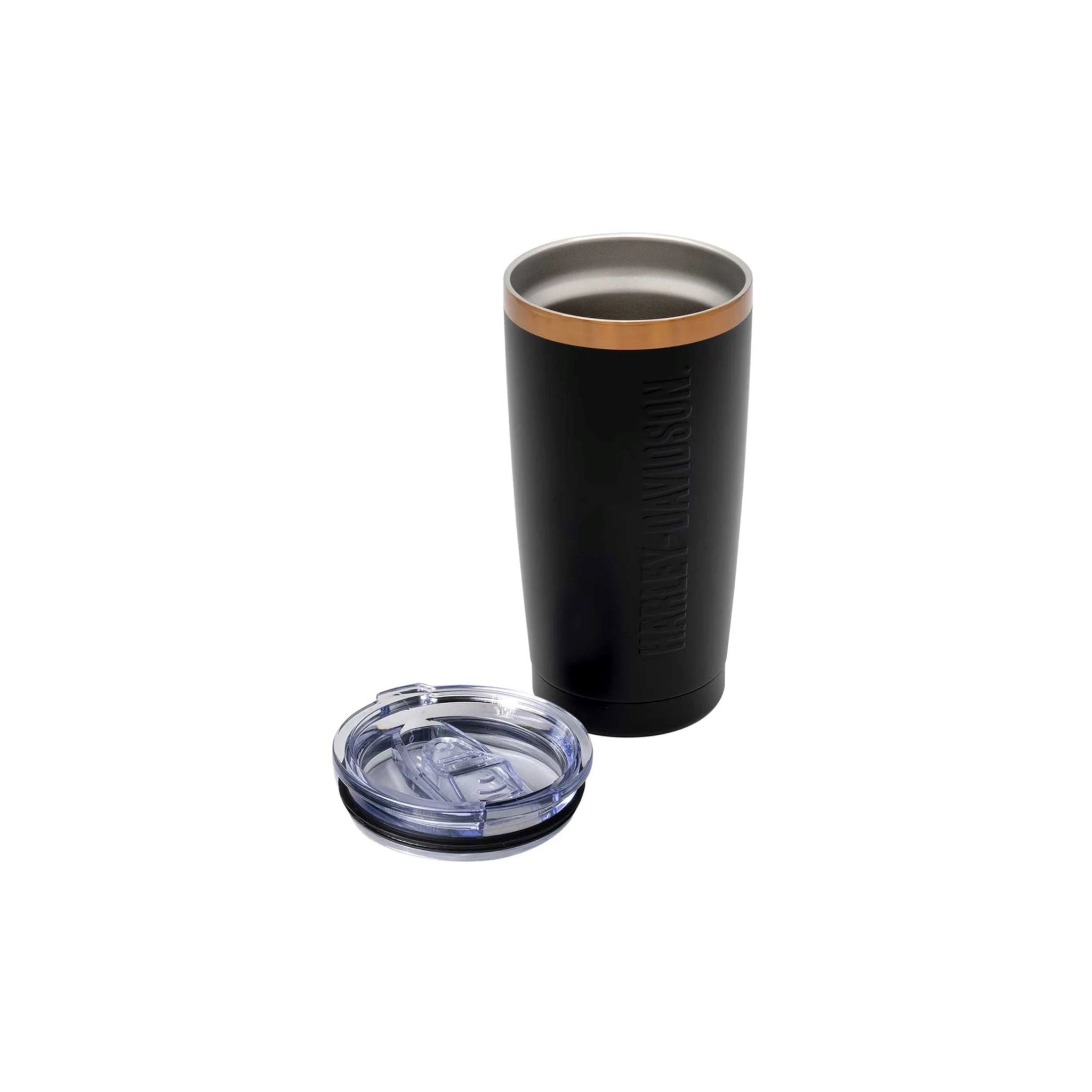 Harley-Davidson® Embossed H-D Travel Mug – Black Stainless Steel, 20 oz.