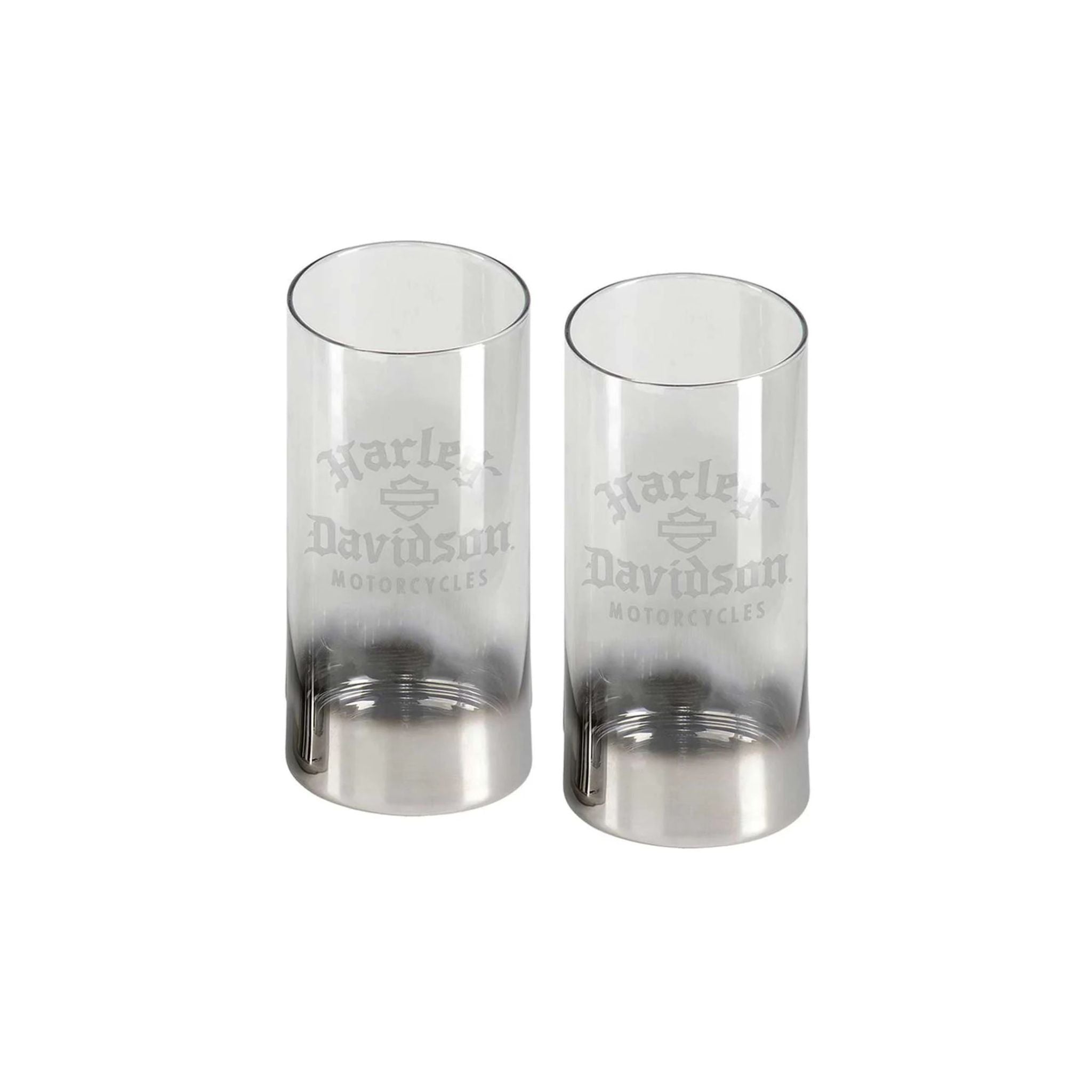 16 oz. Metallic Silver Ombre Highball Glasses - Set of Two