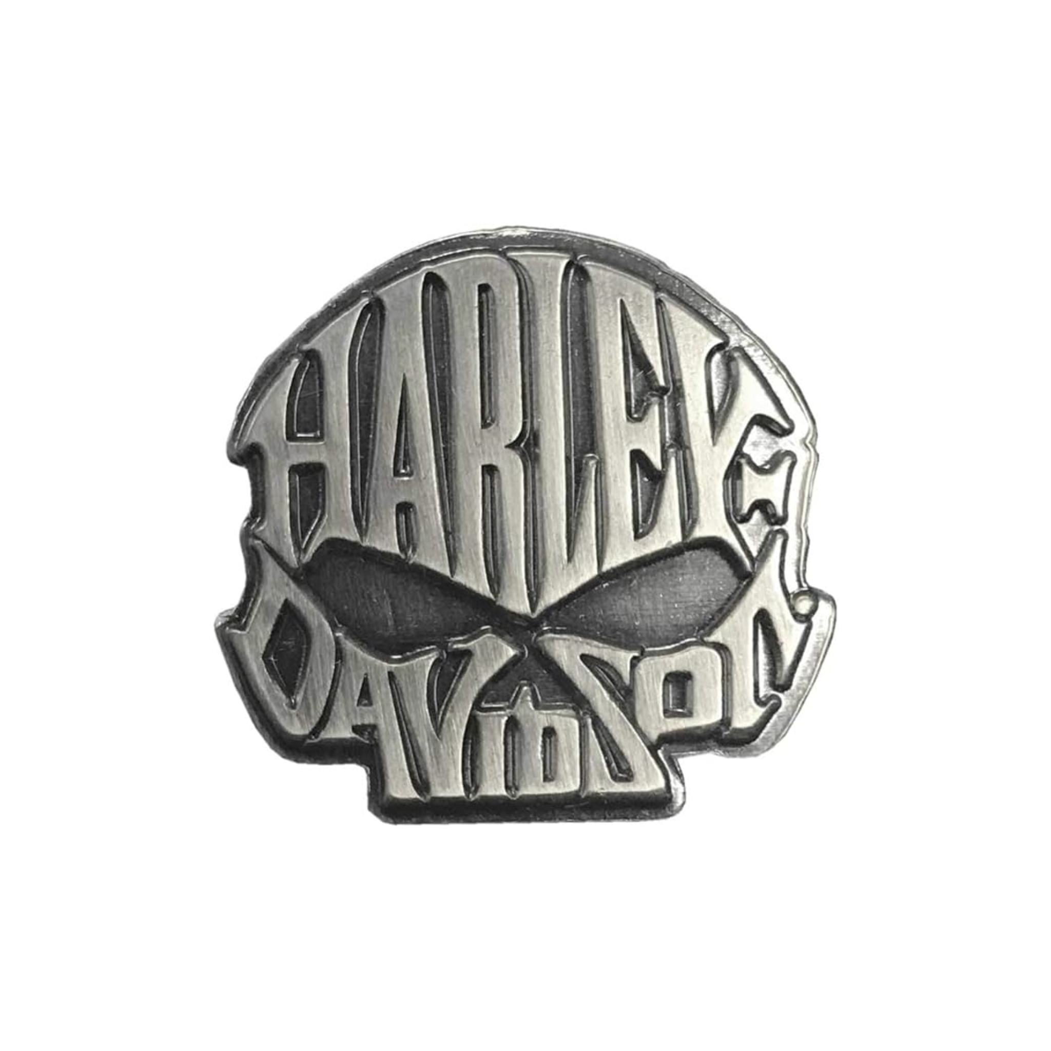 Willie G. Skull Text Pin, Antique Silver Finish