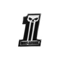 #1 Skull Dark Custom Pin, Black & White Finish