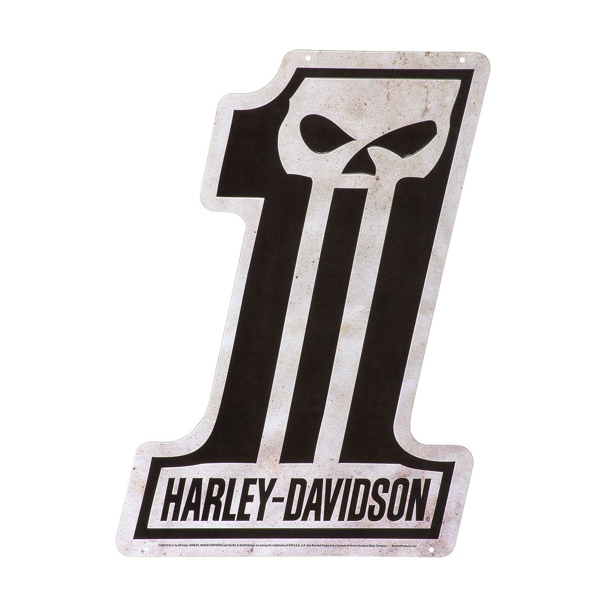H-D #1 Skull Tin Sign – Trev Deeley Motorcycles