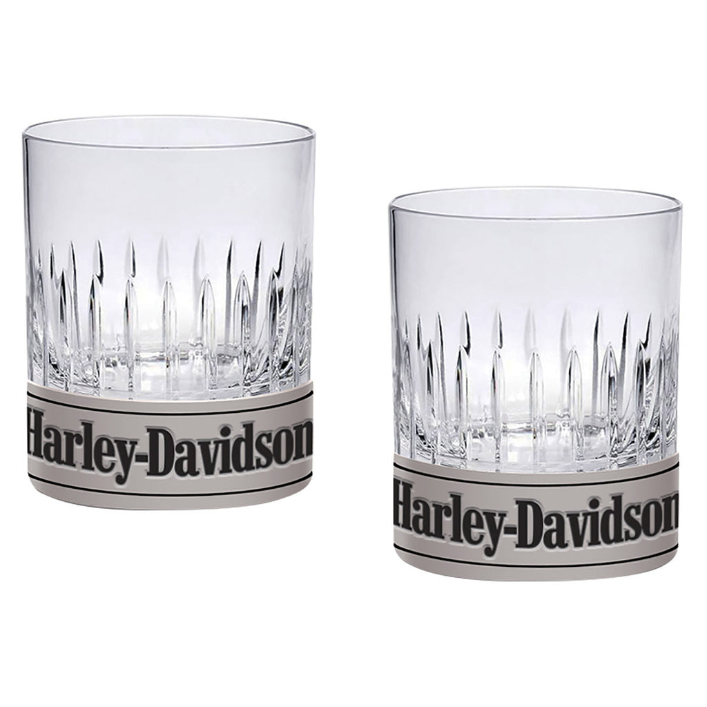 H-D Metal Base Rocks Glass Set