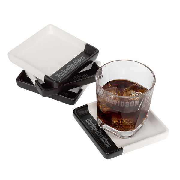 H-D Ceramic Coaster Set of 4