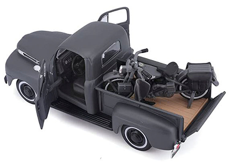 1:24 Scale 1948 Ford F-1 and 1942 Harley-Davidson® WLA Flathead Diecast Model