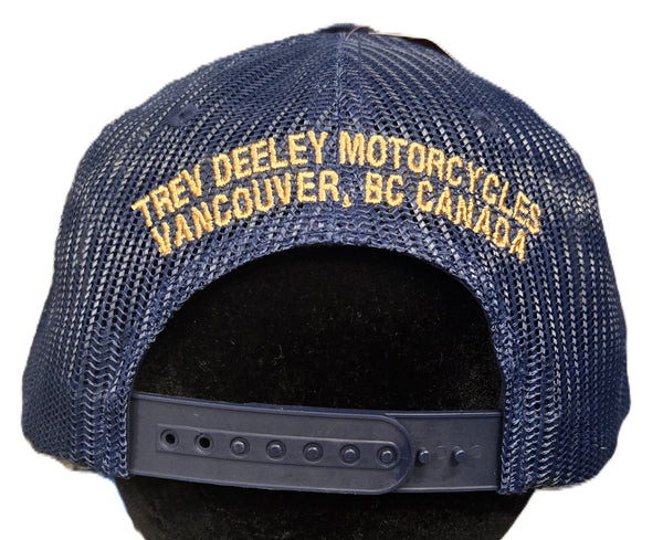 Panther Patch Snapback Mesh Trucker Hat - Navy Blue