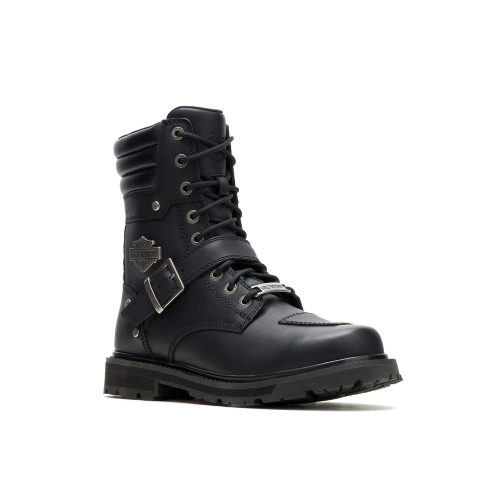 Men's Rambert Buckle Black Leather Motorcycle Boots
