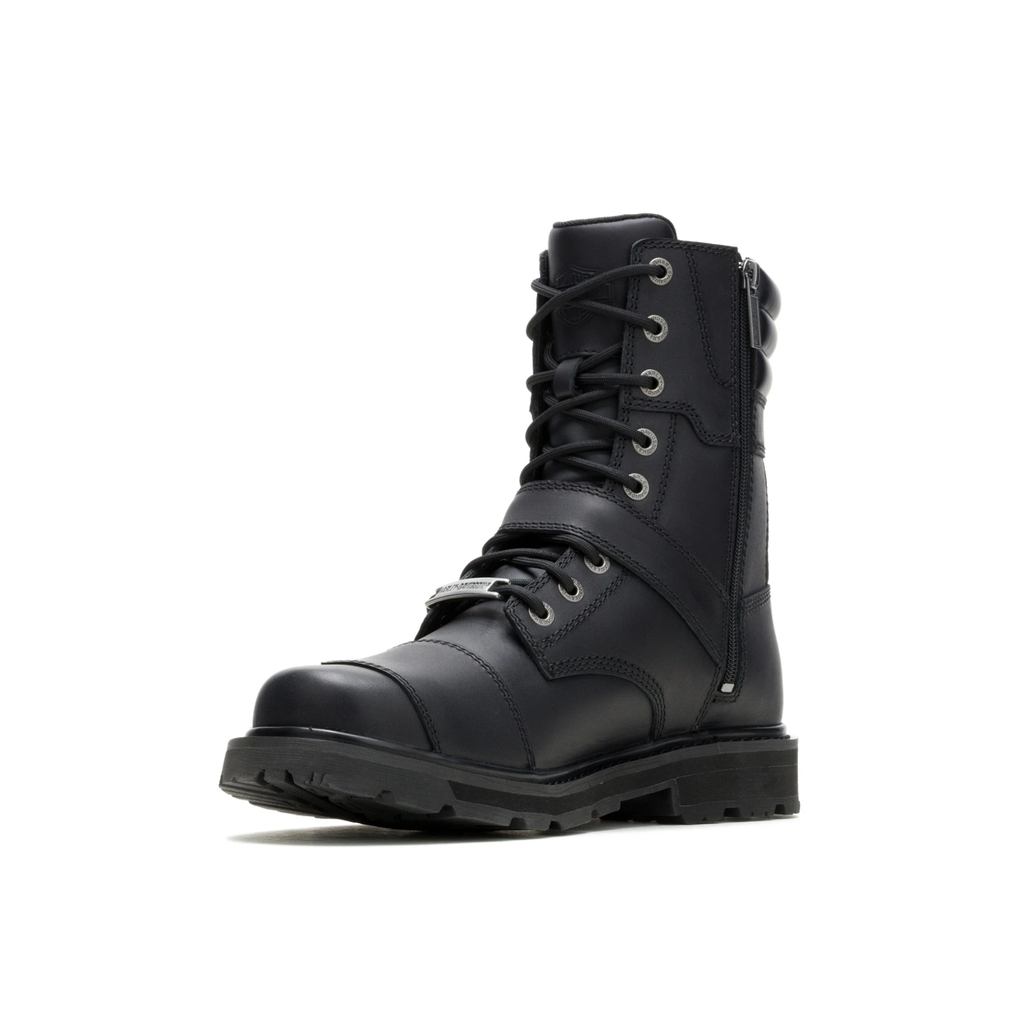 Men's Rambert Buckle Black Leather Motorcycle Boots