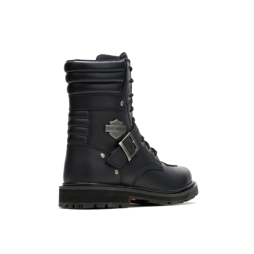 Men's Rambert Buckle Black Leather Motorcycle Boots