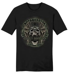 Men's Wing Screamer Skull Black T-Shirt