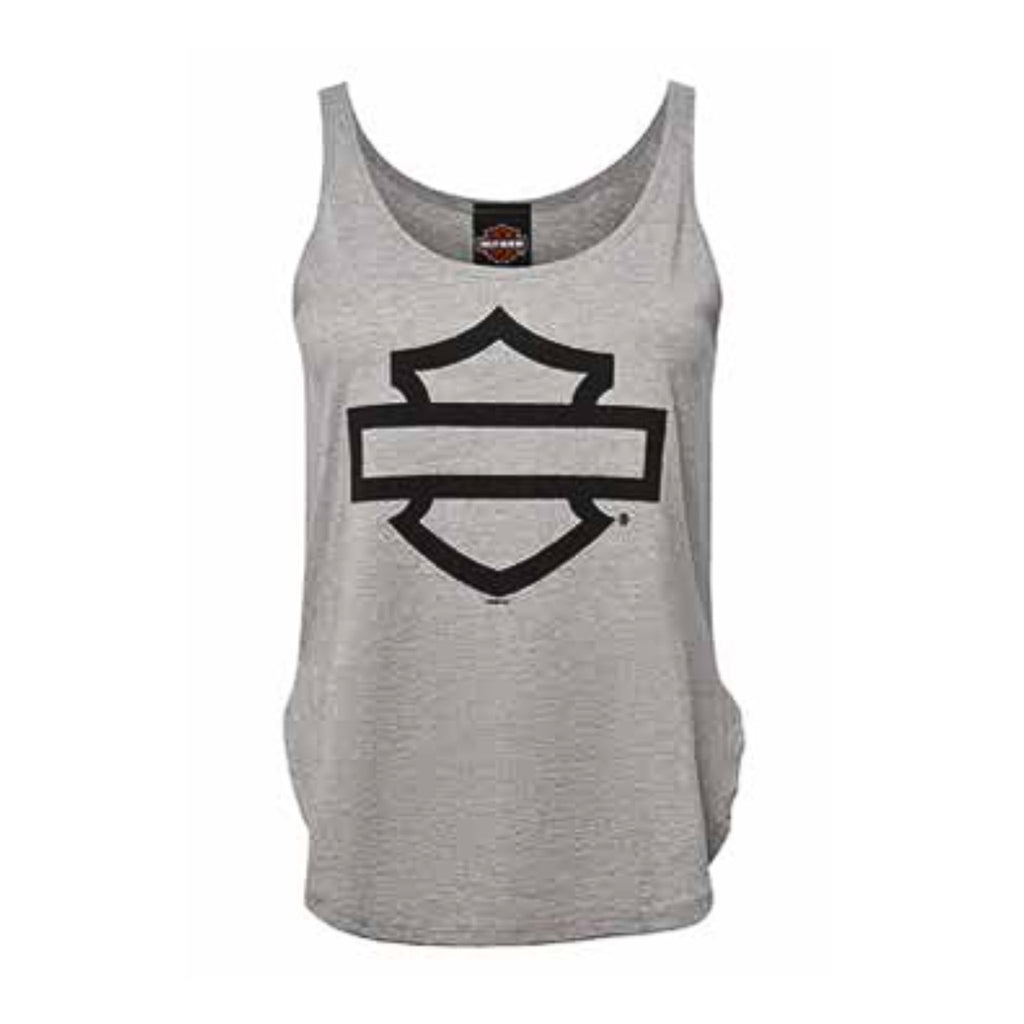 Women's Open Bar & Shield Grey Tank