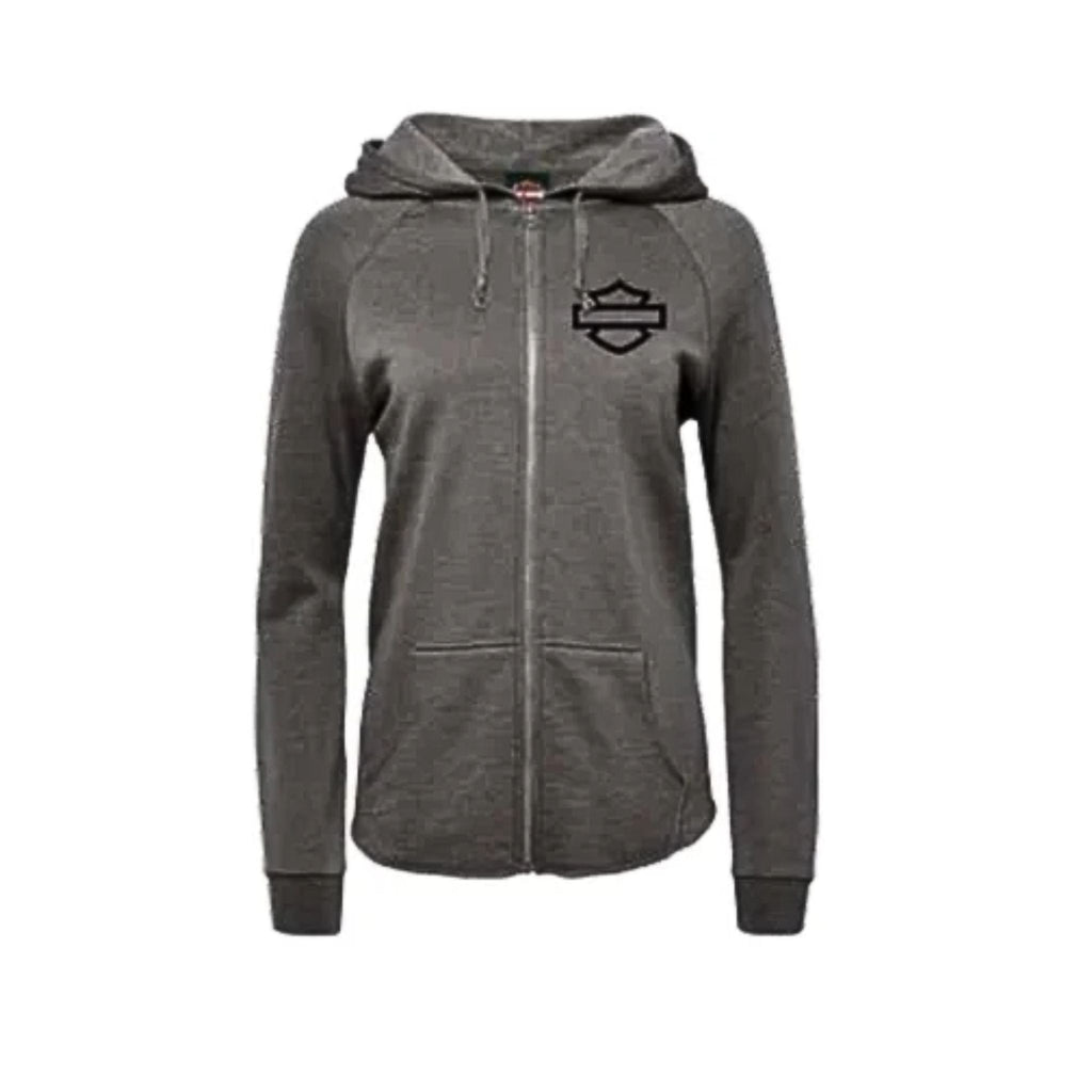 Women's Open Bar & Shield Grey Zip Hoodie