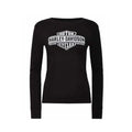 Women's Elongated Bar & Shield Black Long Sleeve T