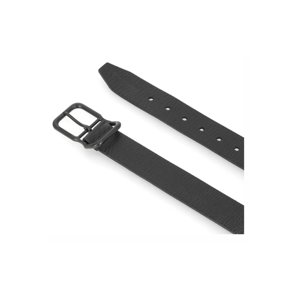 Men's Self Keeper Buckle Textured Leather Belt – Black