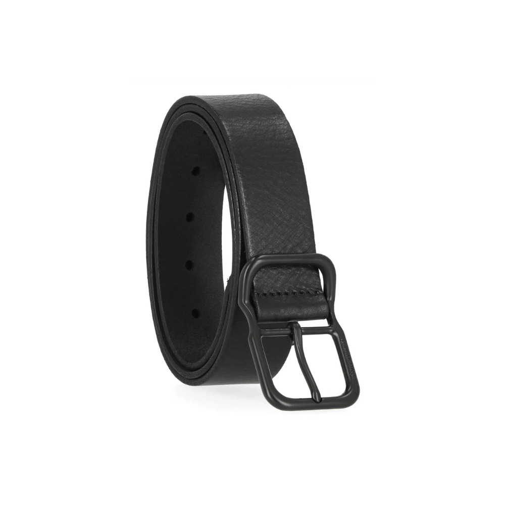 Men's Self Keeper Buckle Textured Leather Belt – Black