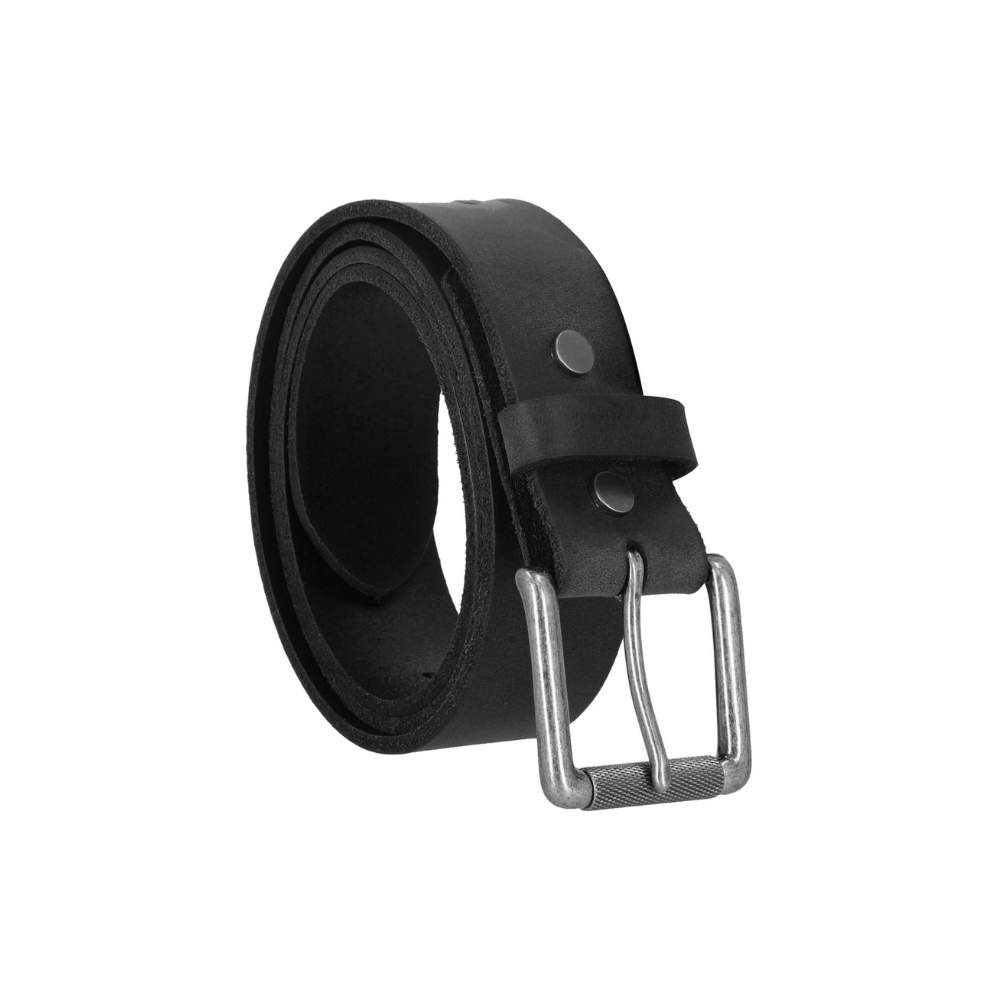 Embossed Repeat Willie G Skull Leather Belt, Black